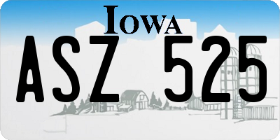 IA license plate ASZ525
