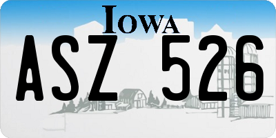 IA license plate ASZ526