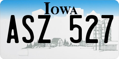 IA license plate ASZ527