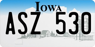 IA license plate ASZ530