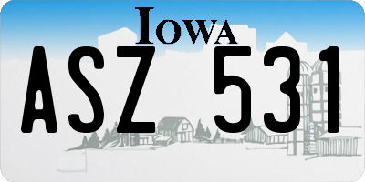 IA license plate ASZ531