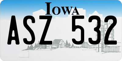 IA license plate ASZ532
