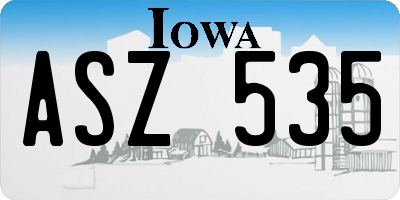 IA license plate ASZ535