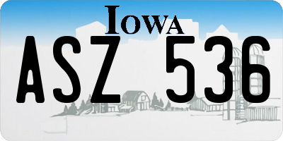 IA license plate ASZ536