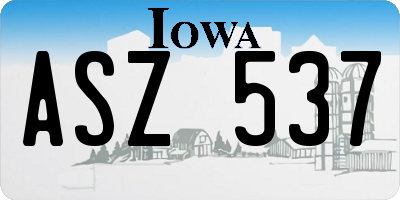 IA license plate ASZ537