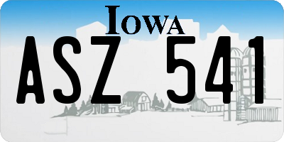 IA license plate ASZ541