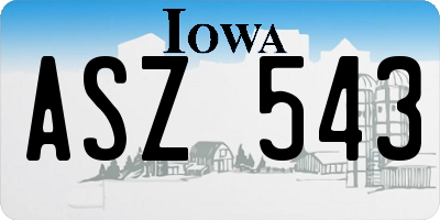 IA license plate ASZ543