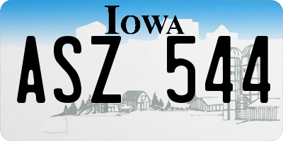 IA license plate ASZ544