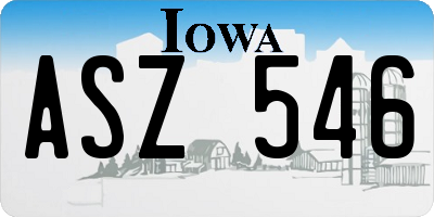 IA license plate ASZ546