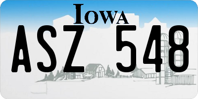 IA license plate ASZ548