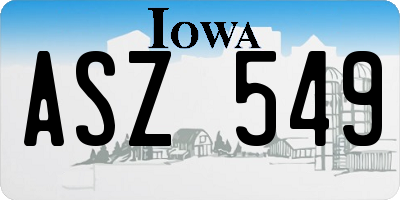 IA license plate ASZ549