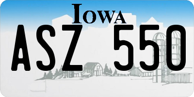 IA license plate ASZ550
