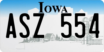 IA license plate ASZ554