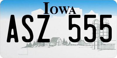 IA license plate ASZ555