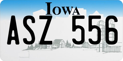 IA license plate ASZ556
