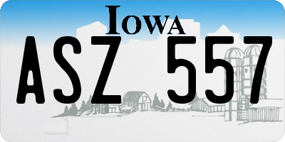 IA license plate ASZ557