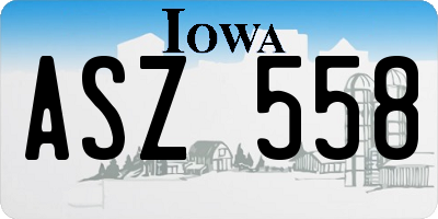 IA license plate ASZ558