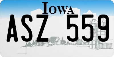 IA license plate ASZ559