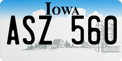 IA license plate ASZ560