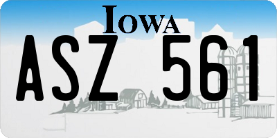 IA license plate ASZ561