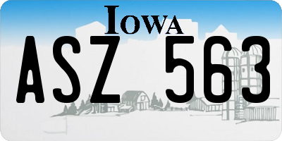 IA license plate ASZ563