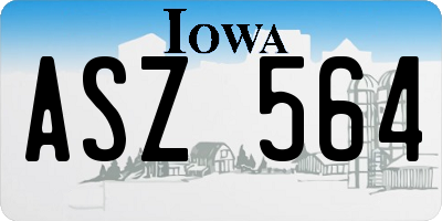 IA license plate ASZ564