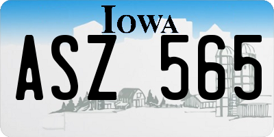 IA license plate ASZ565