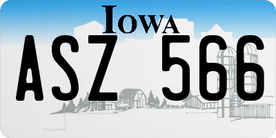 IA license plate ASZ566