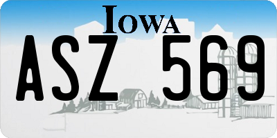 IA license plate ASZ569