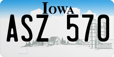 IA license plate ASZ570