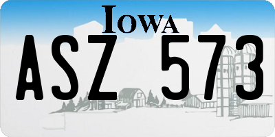 IA license plate ASZ573