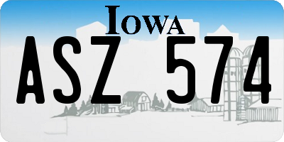 IA license plate ASZ574