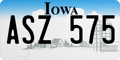 IA license plate ASZ575