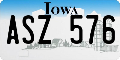 IA license plate ASZ576