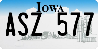 IA license plate ASZ577