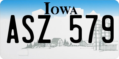 IA license plate ASZ579