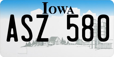 IA license plate ASZ580