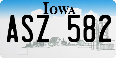 IA license plate ASZ582