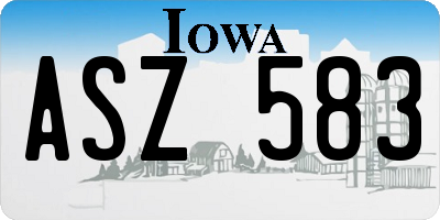 IA license plate ASZ583