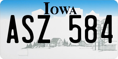 IA license plate ASZ584