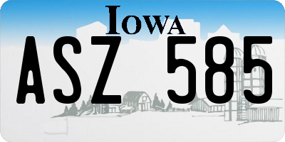 IA license plate ASZ585