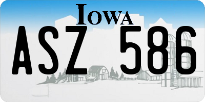 IA license plate ASZ586