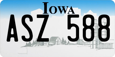 IA license plate ASZ588
