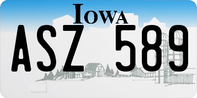 IA license plate ASZ589
