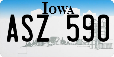 IA license plate ASZ590
