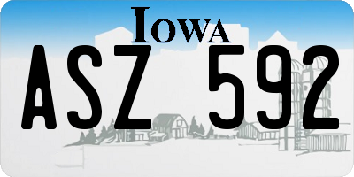 IA license plate ASZ592