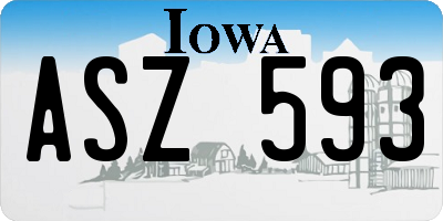IA license plate ASZ593
