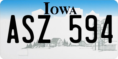IA license plate ASZ594