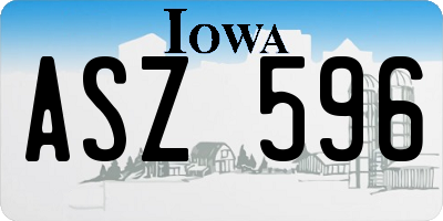 IA license plate ASZ596