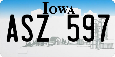 IA license plate ASZ597